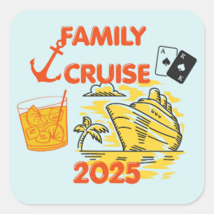 Gezamily Cruise 2025 Vierkante Sticker