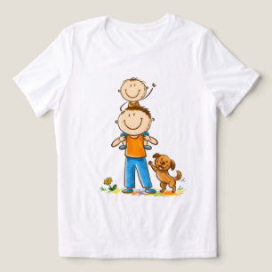 Gezamilyke Avontuur met Hond Minimalistische T‑Shi Tri-Blend Shirt