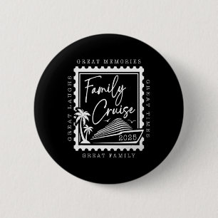Gezamilyke Cruise 2025 Reis Retro Stempel Familie Ronde Button 5,7 Cm