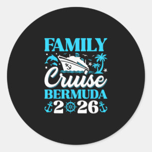 Gezamilyke Cruise 2026 Bermuda Gezinsmatching Ronde Sticker