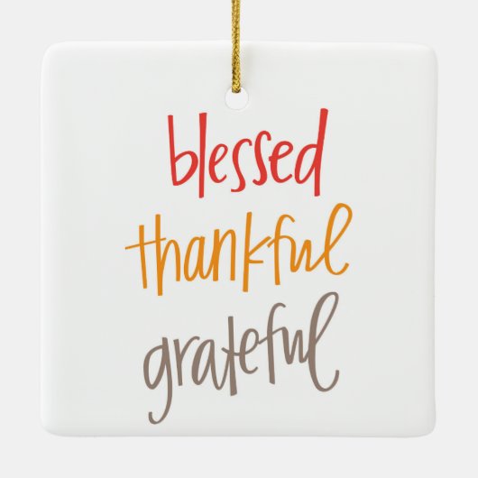Gezegd dankbaar dankbaar keramisch ornament (Achterkant)