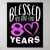 Gezegd door God voor 80 jaar Happy 80th Birthday Poster (Voorkant)