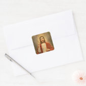 Gezegd hart met Halo Vierkante Sticker (Envelop)