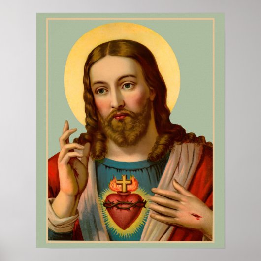 Gezegd hart van het Poster van Jezus Katholieke Li (Voorkant)