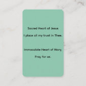 Gezegd hart van Jezus Prayer Card Visitekaartje (Achterkant)