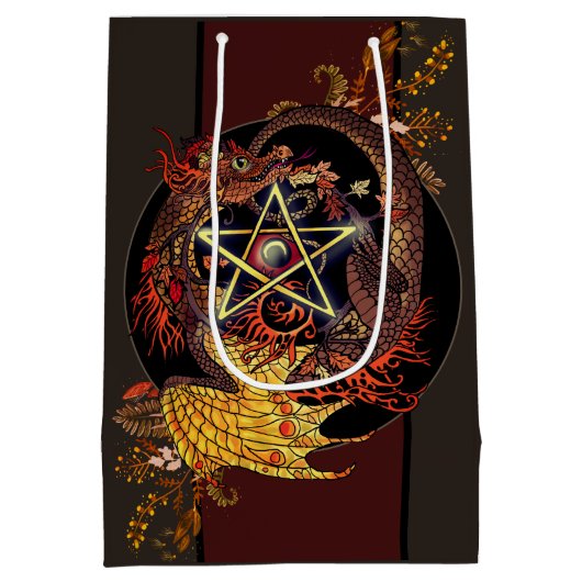 Gezegd om Art Nouveau Pentacle Dragon Medium Gif Medium Cadeauzakje (Achterkant)