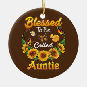 Gezegd om de Auntie Sunflower Moederdag te worden  Keramisch Ornament