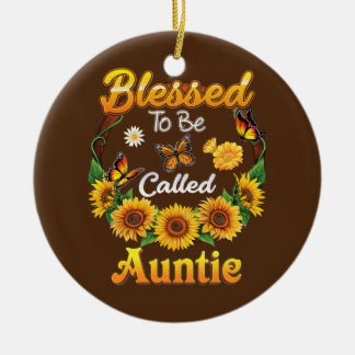 Gezegd om de Auntie Sunflower Moederdag te worden  Keramisch Ornament