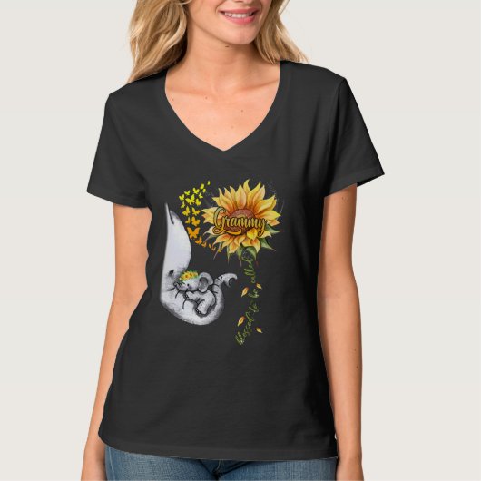 Gezegd om Grammy Sunflower Elephant Mot te worden  T-shirt (Voorkant)