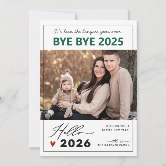 Gezegde Afscheid van 2024 foto Feestdagenkaart (Voorkant)