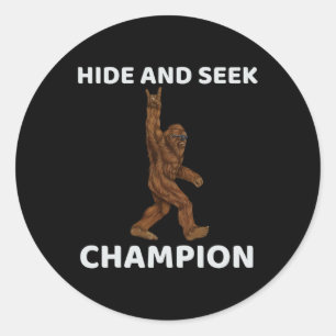 Gezegde Big Foo verbergen en zoeken naar Champion Ronde Sticker
