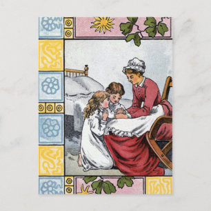 "Gezegde gebeden met mama" Vintage Briefkaart