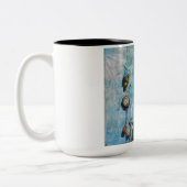 Gezegde, gemengde media Art Blue Tweekleurige Koffiemok (Links)