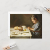 Gezegde Grace (Boy die aan de tafel bidt) Kaart (Voorkant / Achterkant in situ)