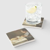 Gezegde Grace (Boy die aan de tafel bidt) Stenen Onderzetter (Zijkant)