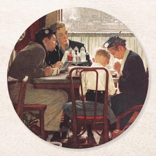 Gezegde Grace van Norman Rockwell Ronde Kartonnen Onderzetter (Voorkant)