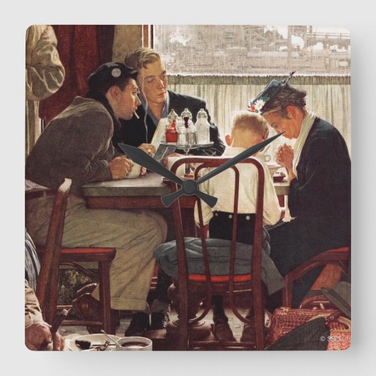 Gezegde Grace van Norman Rockwell Vierkante Klok (Voorkant)