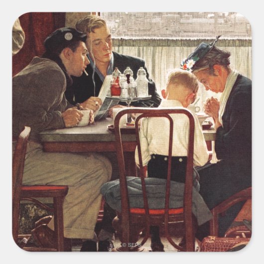 Gezegde Grace van Norman Rockwell Vierkante Sticker (Voorkant)