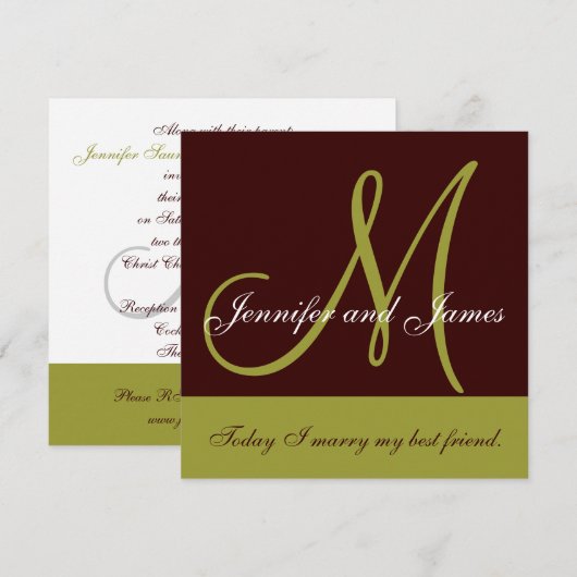 Gezegde Groen bruin Kaart (Voorkant / Achterkant)