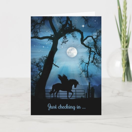 Gezegde Hallo Pegasus Unicorn Fantasy Kaart (Voorkant)