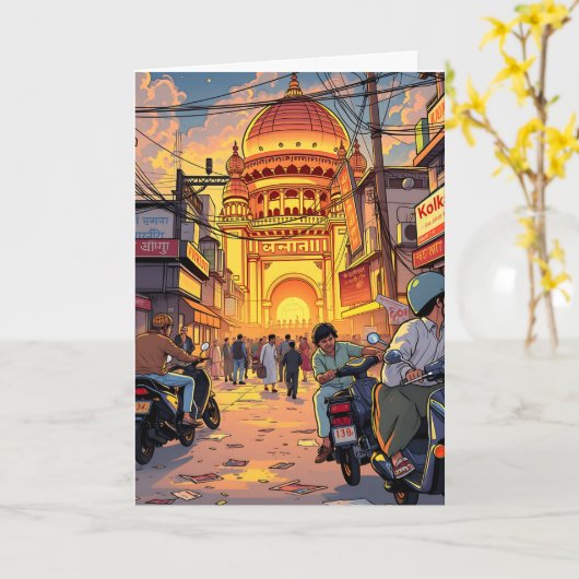 Gezegde Hallo uit India | Kolkata Kaart (Gele Bloem)