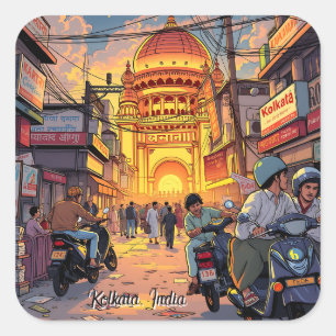 Gezegde Hallo uit India   Kolkata Vierkante Sticker