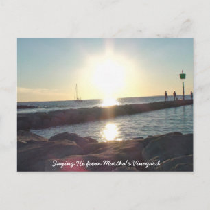Gezegde HI van Martha's Vineyard Beach Post Card Briefkaart