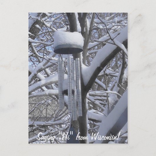 Gezegde Hi van Wisconsin Snowy Chimes Briefkaart (Voorkant)