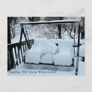 Gezegde Hi van Wisconsin Snowy Day Briefkaart