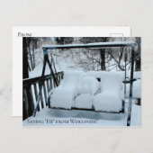 Gezegde Hoi van Wisconsin Snowy Day Briefkaart (Voorkant / Achterkant)