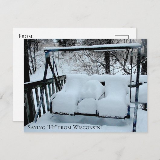 Gezegde Hoi van Wisconsin Snowy Day Briefkaart (Voorkant / Achterkant)
