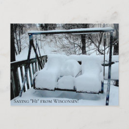 Gezegde Hoi van Wisconsin Snowy Day Briefkaart