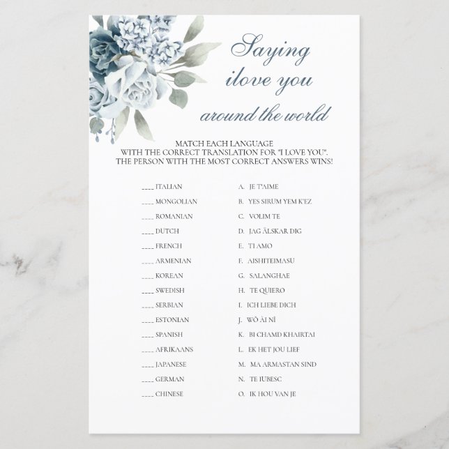 Gezegde Ik hou van jou in de wereld (Voorkant)