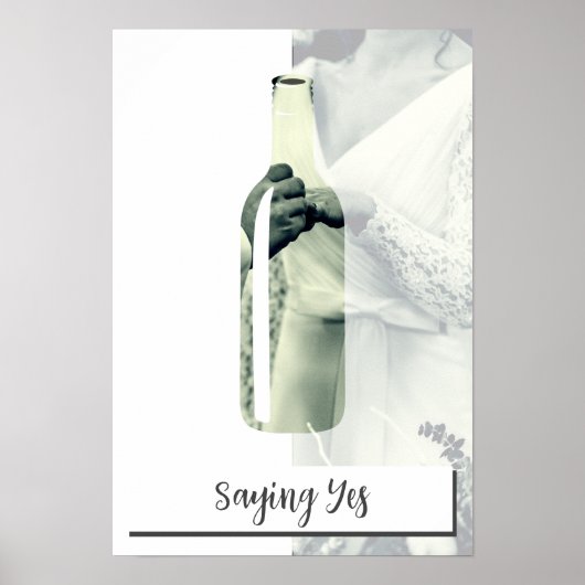 Gezegde Ja, bruid & bruidegom, aangepaste trouwfot Poster (Voorkant)