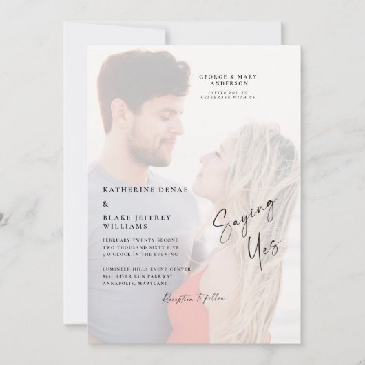 Gezegde Ja Paar Photo Beach Weddenschap Kaart (Voorkant)