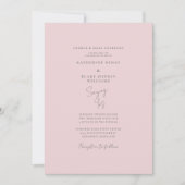 Gezegde Ja Roze en Grijze legante bruiloft Kaart (Voorkant)