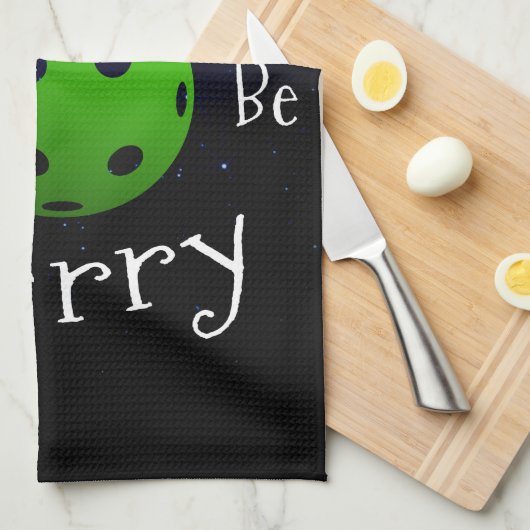 Gezegde met kerstbal theedoek (Quarter Fold)