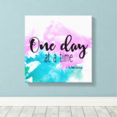 Gezegde met naam, op maat van 'één dag voor één' canvas afdruk (Insitu (Houten vloer))