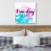 Gezegde met naam, op maat van 'één dag voor één' canvas afdruk (Insitu (Slaapkamer))