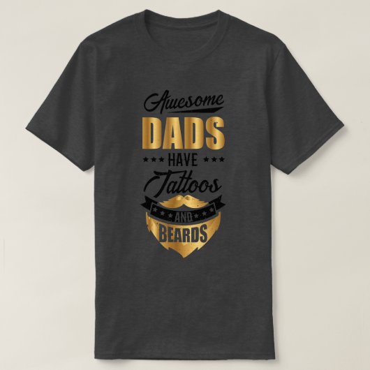 Gezegde met tatoeëerde baard t-shirt (Design voorkant)