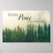 Gezegde van het mountainForest Fog Peace Quote Poster (Voorkant)