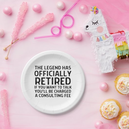 Gezegde van pensionering papieren bordje (Feest)