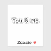 Gezegde van schattige liefde voor jou en mij sticker (Vel)
