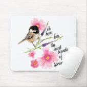 Gezegde van Waterverf met Chickadee Sweet Black Muismat (Met muis)