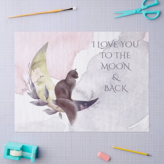 Gezegde van Whimsical Cat Moon Tissuepapier (Craft)