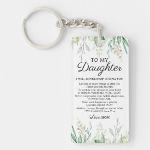 Gezegde voor aanmoediging van de dochter van mama sleutelhanger