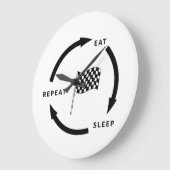 Gezegde voor sport Eat Sleep Herhaal sport Fan Grote Klok (Hoek)