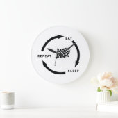 Gezegde voor sport Eat Sleep Herhaal sport Fan Grote Klok (Huis)