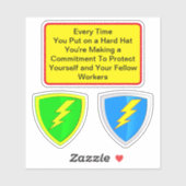 Gezegde voor veiligheid van werknemers - HardHat P Sticker (Vel)