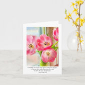 Gezegde voor vriendschap voor iedereen roze tulpen kaart (Gele Bloem)